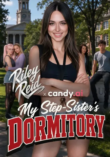 My Step-Sister’s Dormitory – Candy AI Shorts poster starring Riley Reid's AI twin